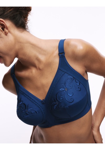 Marks & Spencer İşleme Detaylı Pamuklu Toparlayıcı Sütyen T33008020A Mavi