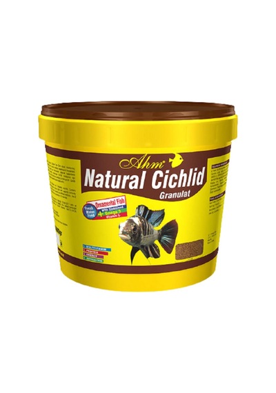 Ahm Natural Cichlid Ganulat Balık Yemi 3 Kg Kova