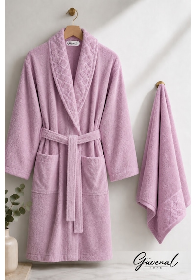 Layla 2 Parça Bornoz Seti Soft Unisex Bornoz Bornoz Erkek Bornoz Kadın Bornoz Hediyelik Sabahlık Çeyiz Pudra