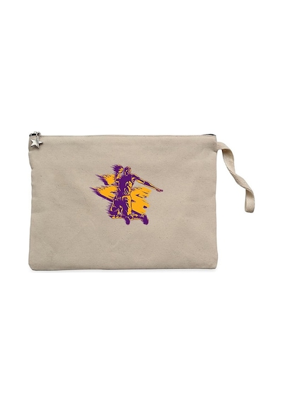 Kobe Bryant Silhouette Krem Clutch Astarlı Cüzdan / El Çantası Krem