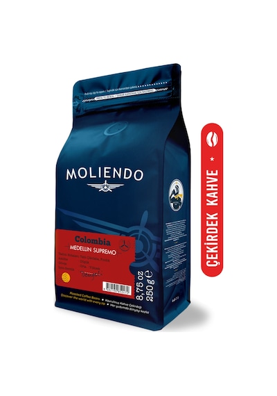 Moliendo Colombia Medellin Supremo Yöresel Çekirdek Kahve 250 G