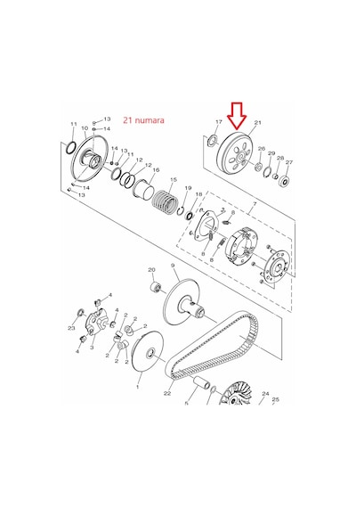 Yamaha Nmax125, Nmax155 2021 Ve Üstü Debriyaj Tası B65-e6611-00