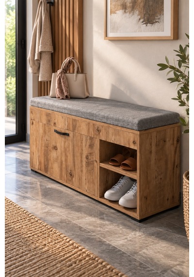 Sulorahome Minderli Ayakkabılık Ve Bench Dolap - Atlantik Çam
