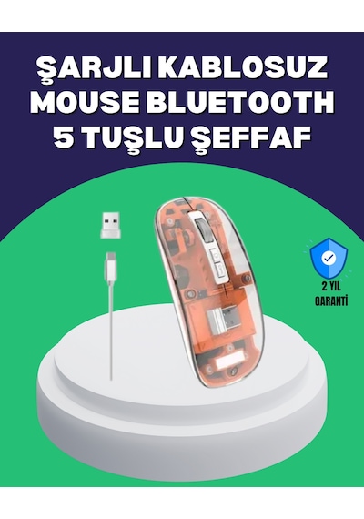 Sessiz Ve Ergonomik Kablosuz Fare - 30 Gün Kullanım 2 Modlu Bağlantı Diğer
