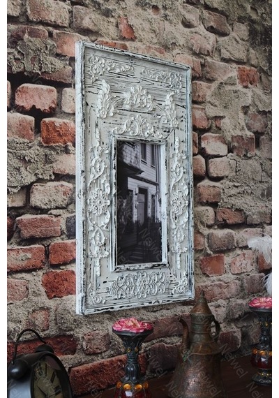 Neiwel Vintage Ahde Resim Ve Ayna Çerçevesi Beyaz