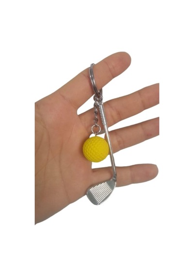 5dm-gerçekçi Golf Tasarımlı Şık Anahtarlık Kolye Çanta Süsü Golf Keychain - Sarı Renk