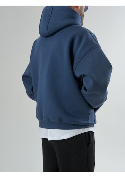 Cocopelli Erkek Şardonlu İndigo Hoodie Coc2605 Çok Renkli