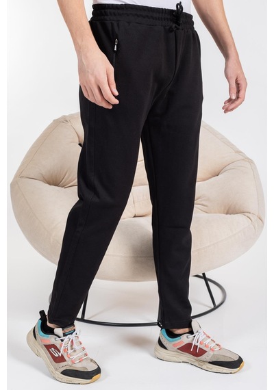 Mutlu City Double Face Kumaş Basic Düz Model Rahat Kalıp Pantolon Kesim Trend Erkek Eşofman Altı-2990-siyah Siyah