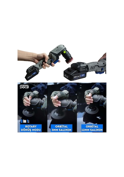 Sgcb Kablosuz Şarjlı Rotary/orbital Mini Nano Polisaj Makinesi Seti 12v 65 Parça Fırçasız Motor