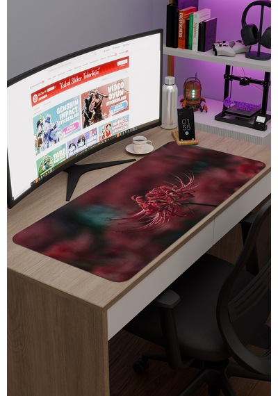 Higanbana Kaymaz Dikişli Kauçuk Oyuncu Mousepad V3 - 90x40 Xxl Gaming Mouse Pad Fare Altlığı