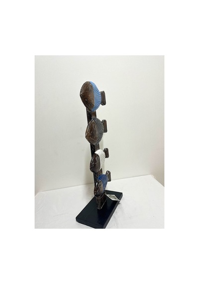 Ahşap Dekoratif Renkli Balıklar 60cm Masa Vitrin Dekoru