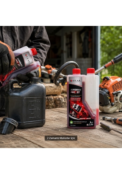 Ital Supermix Pro 2t 1 Litre Ölçekli Yarı Sentetik 2 Zamanlı Motor Yağı Kırmızı