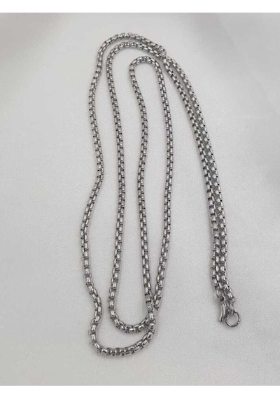 Vog Unisex Yuvarlak Sık İç İçe Halka Model Çelik Erkek 3mm-80 Cm Uzunluk Orta Kalınlıkta Kolye