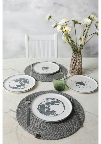 Keramika Black Shadow Nordic Pasta Tabağı 22 Cm 4 Adet 22981-82 Çok Renkli