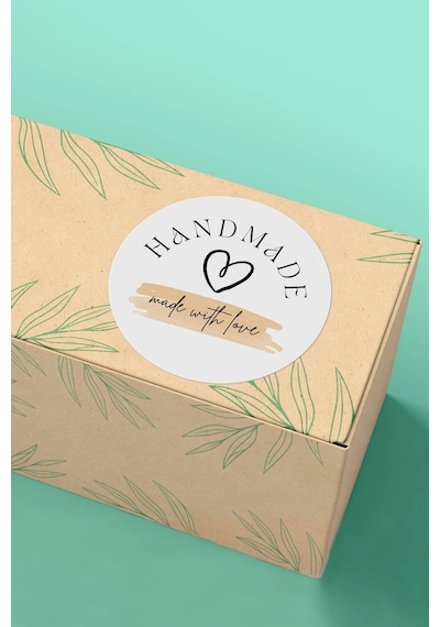 Handmade With Love Sticker 3x3cm St2321 Çok Renkli
