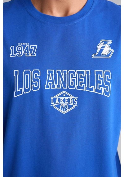 Defacto Pamuk Nba Los Angeles Lakers Oversıze Bisiklet Yaka Atlet G2433ax26aube104 Mavi-be104