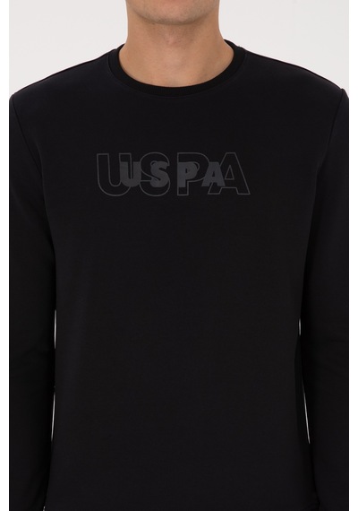 U.S. Polo Assn. Erkek Regular Fit Bisiklet Yaka Siyah Sweatshirt 50316372-VR046