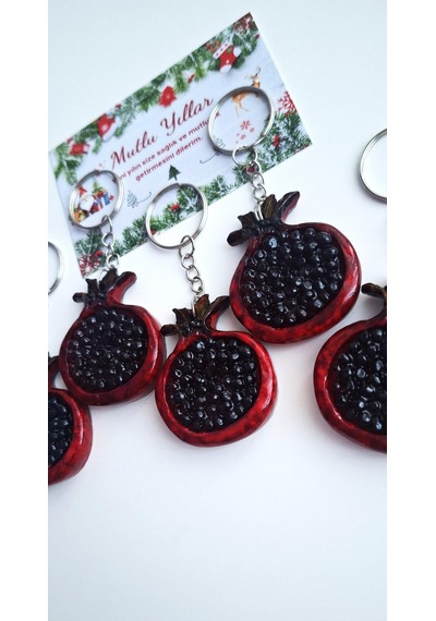 Yeni Yıl Hediyesi Bolluk Bereket Nar Anahtarlık - 9 Cm