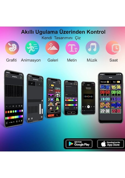 Hymark Programlanabilir 17x7cm Matrix Kayan Yazı Emoji Led Ekran