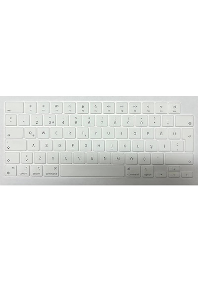 Macbook Air 13.6 Inç A2681 M2 - A3113 M3 Işlemcili Türkçe Q Silikon Klavye Koruyucu Uyumlu Beyaz