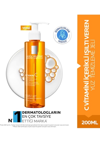 La Roche-posay C Vitamini İçerikli Işıltı Veren Yüz Temizleme Jeli Tüm Cilt Tipleri İçin 200 Ml