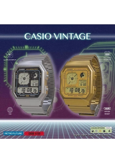 Casio A130we-1adf Erkek Kol Saati Altın - Gri