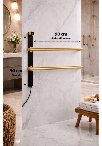 Elektrikli Havlupan 50x90xh100 Cm 60 Watt 65 C Gold