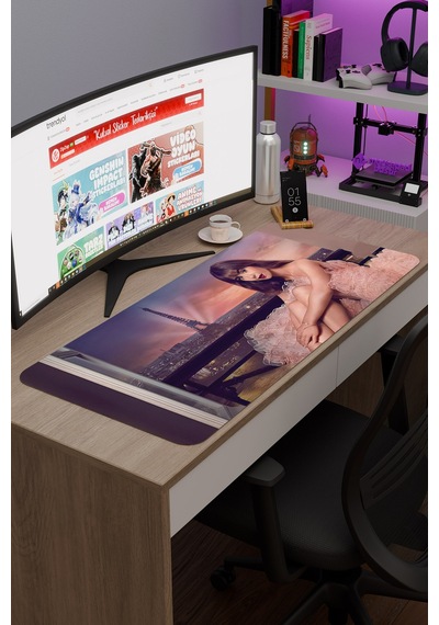Emily İn Paris V5 90x40 Xxl Gaming Kauçuk Kaymaz Taban Mouse Pad Fare Altlığı