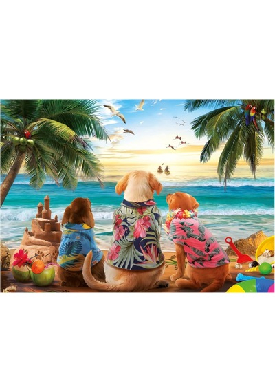 Educa 1000 Parçalı Sahildeki Köpekler Puzzle - 20291 - Dogs On The Beach