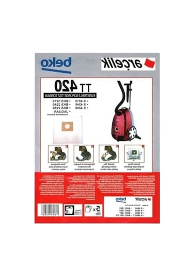 2As Arçelik S 4240 C Süpürge Toz Torbası 5 Adet 12 Gri