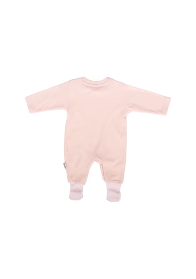 By Bebekodam Kız Bebek Somon Sade Çıtçıtlı Kendinden Çoraplı Tulum