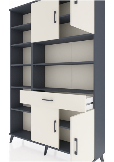 Arges Dolap 10 Raflı Tek Çekmeceli 4 Kapaklı 132x30x195 Antrasit-aytaşı/aytaşı Aytası/aytası Arges Dolap 10 Raflı Tek Çekmeceli 4 Kapaklı 132x30x195 Antrasit-aytaşı/aytaşı Aytası/aytası