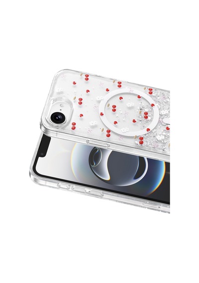 Apple iPhone Uyumlu 17e & Apple iPhone Uyumlu 16e Kılıf Kamera Korumalı Magsafe Özellikli Simli Şık Misk Kapak Desen 5