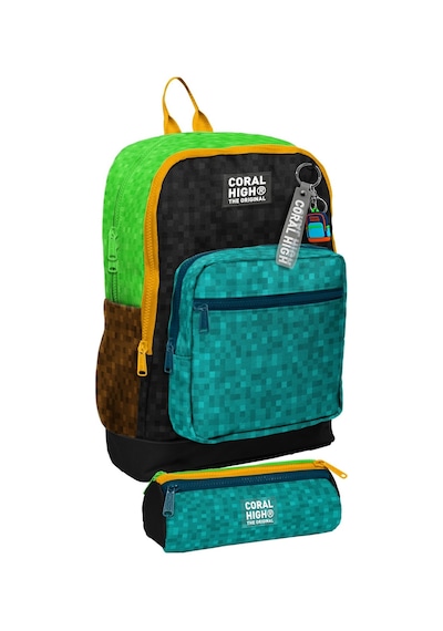 Coral High Okul Sırt Çantası Ve Kalemlik Seti - Siyah Yeşil Kahverengi Craft Desenli Erkek Çocuk Setygn33216c Çok Renkli Coral High Okul Sırt Çantası Ve Kalemlik Seti - Siyah Yeşil Kahverengi Craft Desenli Erkek Çocuk Setygn33216c Çok Renkli