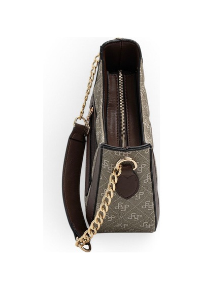 Silver & Polo Silver Polo Y.yeşil - Kahve Monogram Kadın Omuz Çantası Sp1168