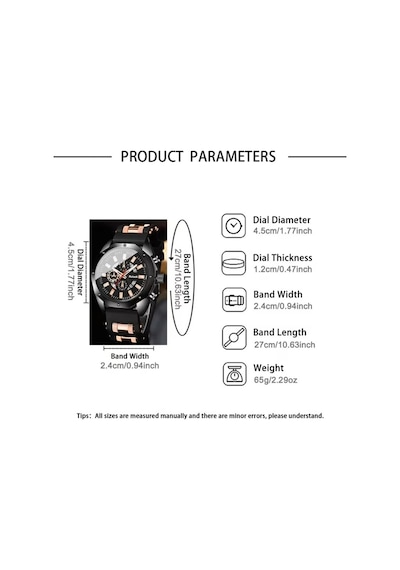 Iron Black Erkek Kol Saati Siyah Rose Gold Detaylı Şık & Modern Tasarım Hediyelik Diğer