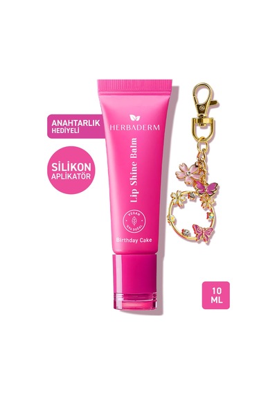 Herbaderm Birthday Cake Aromalı Parlatıcı Dolgunlaştırıcı ve Onarıcı Vegan Dudak Balmı 10 ML