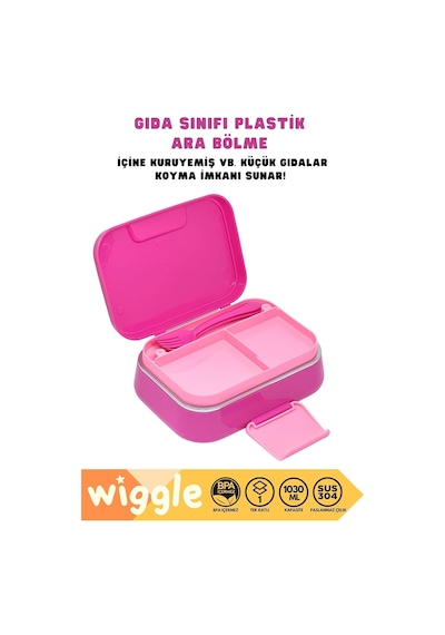 Bento 1030ml Lunchbox Barbie Temalı Lisanslı Tek Katlı 2 Bölmeli Paslanmaz Çelik Sefer Tası Yemek Kutu Çok Renkli
