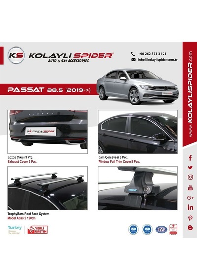Volkswagen Passat B8.5 Arka Tampon Eşiği Krom 2019 ve Sonrası