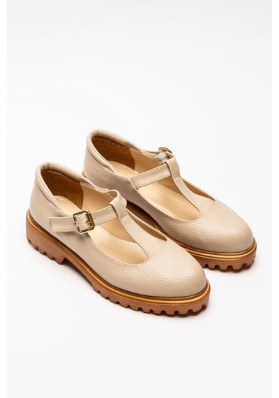 Kadın Loafer Deri Toka Detaylı Ayakkabı Merry 001