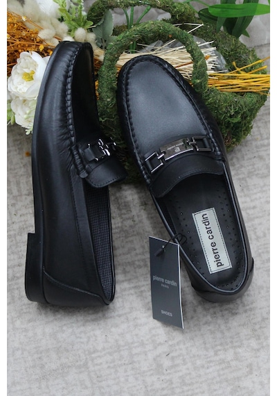 Pierre Cardin 25109 Siyah Hakiki Deri Erkek Babet Loafer Erkek Ayakkabı Siyah