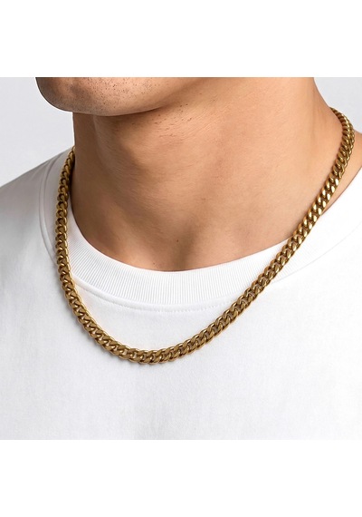 Moncuk Design Mariner Zincir Erkek Çelik Kolye 6x2mm 55cm Gold 3351eck037 Sarı