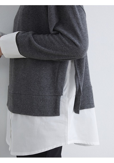 Lcwaıkıkı Classic Antrasit Soft Touch Oversize Kadın Sweatshirt Tunik