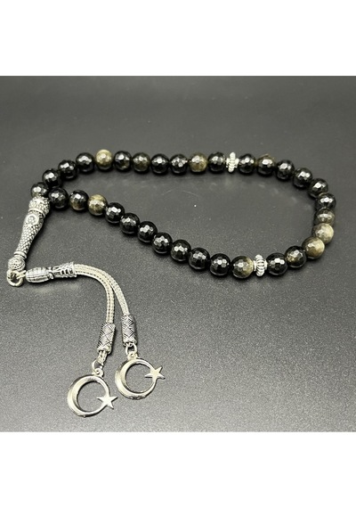 Yıldız Doğal Taş Golden Obsidyen 8mm 33lük Doğal Taş Tesbih