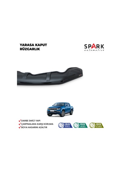 Volkswagen Amarok 2010-2022 Yıl Aralığı Uyumlu Yarasa Kaput Rüzgarlığı Siyah