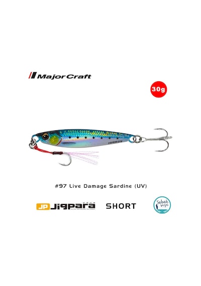 Major Craft Jigpara Short JPS-30gr 70mm #97 Live Damage Sardine (UV)