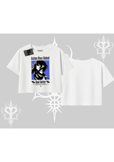 Startmore Startmore Oversize Crop Tshirt Oversize Anime Kız Baskılı Beyaz