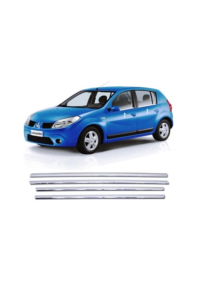 Dacia Sandero 2006-2012 Arası Krom Cam Çıtası 4 Kapı P.çelik