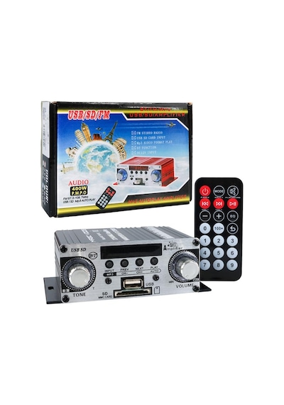 Yw-191l 12 Volt 100 Watt Motosiklet Amfi Usb/sd 2 Kanal Pazarcı - Anfi 125x95x40mm