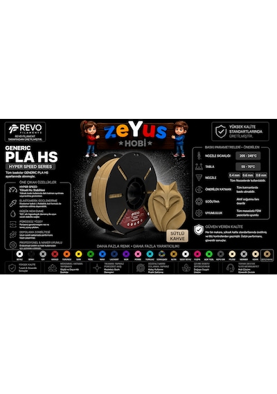 Generic Pla Hs Hyper Speed Filament Sütlü Kahve 1.75 Mm 1000 Gr